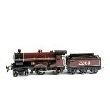 A Repainted Bassett-Lowke O Gauge Clockwork 'Duke of York' 4-4-0 Locomotive and Tender, in LMS