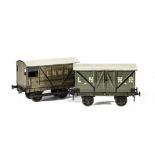 Bassett-Lowke Gauge 1 L&NWR Goods Van and 'Camden' Brake Van, both with replaced couplings,