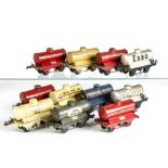 Hornby O Gauge Pre- and Post-War Tank Wagons, including red Royal Daylight (4), Buff and Silver