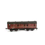 A Carette for Bassett-Lowke Gauge 1 Midland Railway Passenger Brake Van, in MR crimson livery as