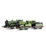 Bing O Gauge GNR Clockwork Locomotives and Tenders, comprising 'Apollo' no 504, heavily overpainted,