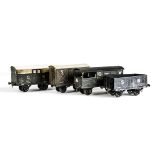 O Gauge Wooden Freight Stock by LMC, with lithographed paper sides, comprising GWR 'Toad' brake