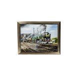 An Original Oil/Acrylic Painting by J H Castleman of West Country Class 'Okehampton', with the '