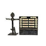 Two Bing British Train Indicator Platform Accessories for O Gauge or Larger, comprising a 'Clock-