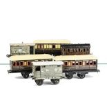 Vintage GWR O Gauge Coaching Stock by Carette and Other Items, comprising two 7" four-wheel