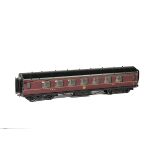 An Exley O gauge LMS 1st Class Corridor Coach, in LMS crimson livery as no 8866 with patent sprung