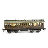 A Carette for Bassett-Lowke Gauge 1 GWR 1st/3rd Composite Coach, in GWR brown/cream as no 1324, P-F,