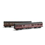 Two Finescale O Gauge Kit-built LMS Non-Corridor Coaches, both full-3rd's, no 5460 in earlier LMS