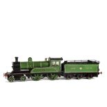A Gauge 1 North Eastern Railway 3-rail Electric 4-4-0 Locomotive and Tender, in NER green as no