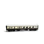 A Finescale O Gauge GWR brake/3rd Coach by EK Models, finished in brown/cream as car 1430, VG,