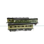 An O Gauge Electric 3-rail Three-car Southern Electric Set, based on Bing/Bassett-Lowke '1921'