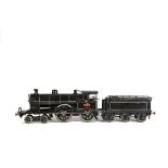 A Bing Gauge 1 LNWR Clockwork 4-4-0 Locomotive and Tender ex-'George The Fifth', in lithographed