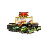 A Group of Budget-priced O Gauge Toy Trains by Brimtoy Mettoy and Others, including a boxed