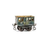 An Early Märklin O Gauge Post Van, with 4-hole iron disc wheels and pre-1904 'bügel' couplings,