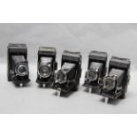 Zeiss Folding Cameras, an Art Deco styled Nettar with others (5)