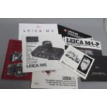 Leica Literature, a batch of promotional material mostly 'M' related from 1970-90 period
