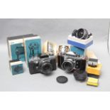 Exakta Varex Camera, also a 35mm Flektagon lens and other items, some boxed