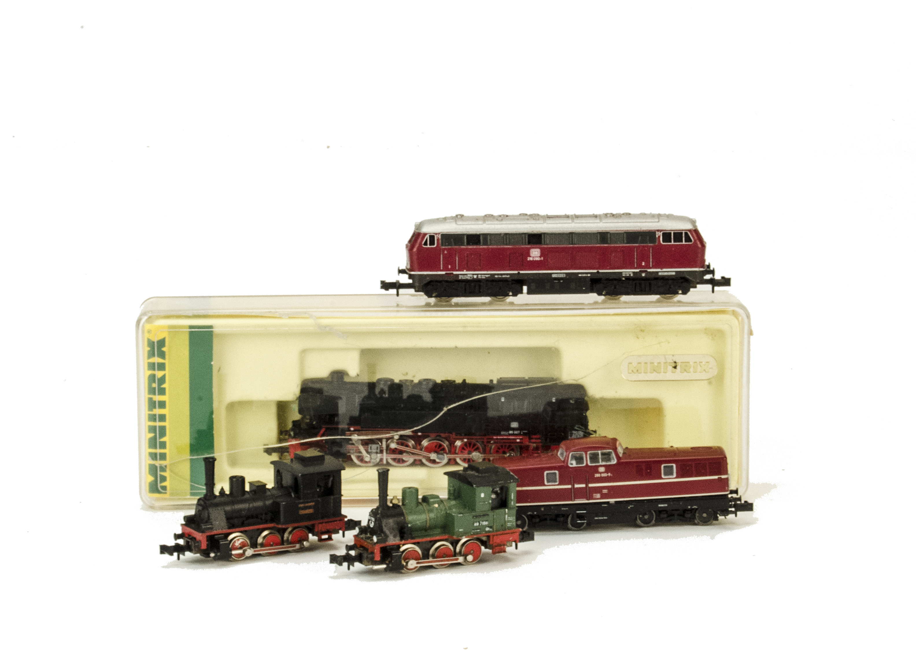 Continental N Gauge DB Steam and Diesel Locomotives by Trix, comprising boxed ref 2053 2-10-2T no 85