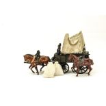 Britains G.S. and RAMC waggons for restoration (4), horses (4), seated men (6 inc. 1 recast), a