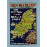 A Period Isle of Man Railway 'Best Way to the Beauty Spots' Poster, measuring approx. 19" x 29",