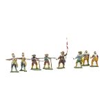 Solid recast copies of Britains / Herald ECW foot figures including musketeers (13), pikemen (14),