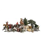 Small collection of lead figures including Britains mounted hunts people (2), cows (3), sheep,