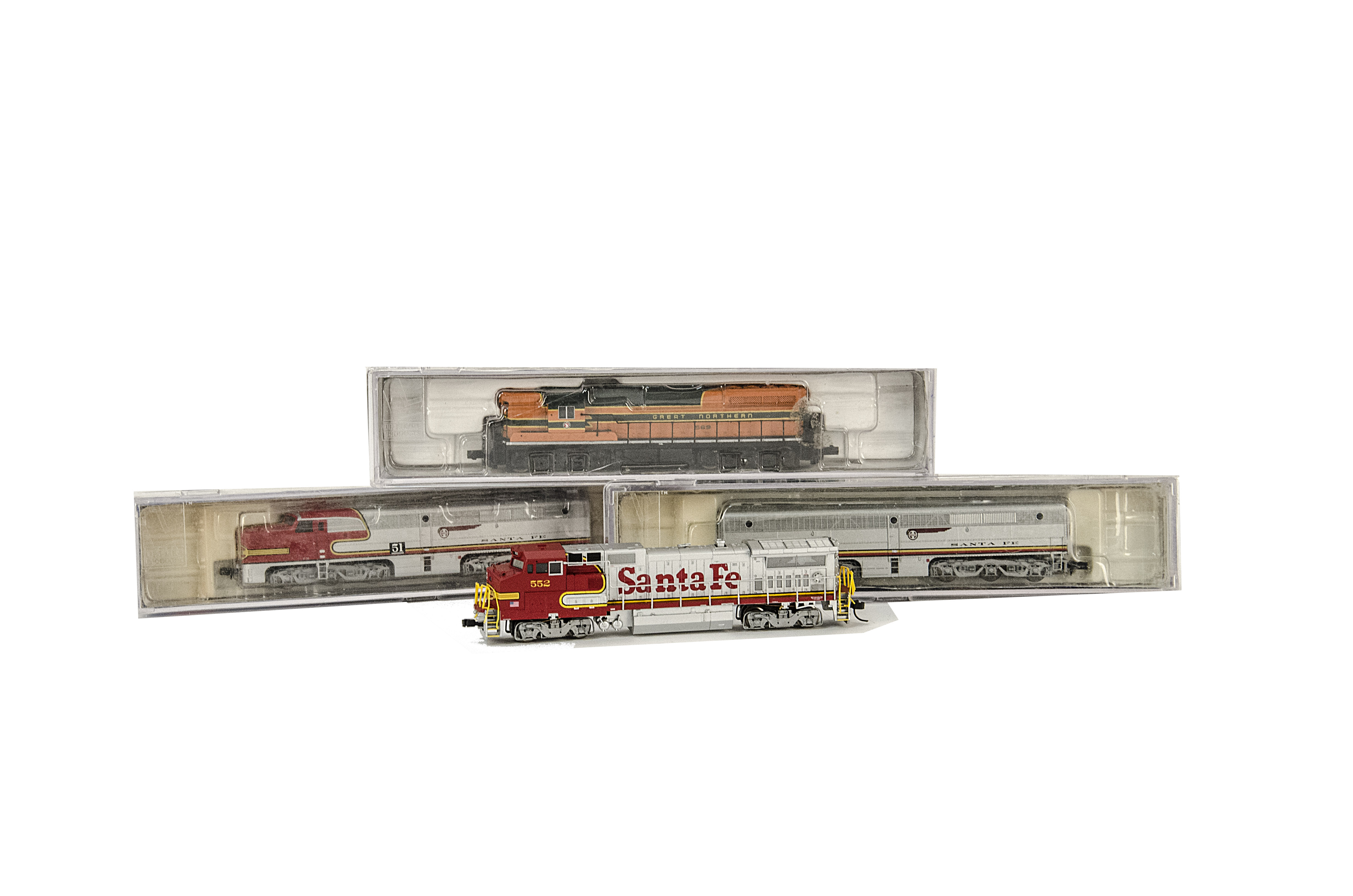 American N Gauge Diesel Locomotives by Life-Like and Atlas, comprising Life-Like items 7049 and