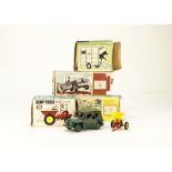 Britains boxed vehicles including Long-wheel base Land Rovers items 9676 and 9777, 9670 Dump