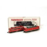 Fleischmann Continental N Gauge Electric Locomotives, Three DB Bo-Bo electrics, comprising boxed ref