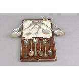 A cased set of six silver teaspoons, marked Birmingham by Cooper Brothers & Sons, together with a