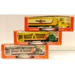 Model Trucks by M C Toys, American type trucks, including a Penzoil box van, Auto transporter, Trans