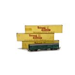 Tri-ang TT Gauge boxed Coaches, BR SR mainline coaches (7, including two Utility Vans, one with