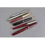 A small collection of fountain and cartridge pens, including makers Parker and Waterman's (6)