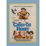 Original UK Quad Poster, for the 1971 film Carry On Henry, image of Sid James in the title role,