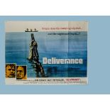 Original UK Quad Poster, for the 1973 film Deliverance, starring Burt Reynolds, gritty film about