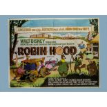 Walt Disney, UK quad poster for the film Robin Hood, folded and in good condition, sold with UK