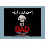 Andy Warhol / Original UK Quad Poster, for the 1977 film Bad, the last film that Warhol produced,