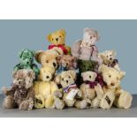 Twelve Canterbury Bears teddy bears: including Frederick; Rose; Greengage; Buttons and Emerald, most