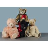 Three Eduard Cramer Educa limited edition teddy bears: and a black Scottie dog, all with tags