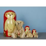 A rare Steiff Limited Edition Matrioschka teddy bear set, 508 of 750 pieces, three turned and