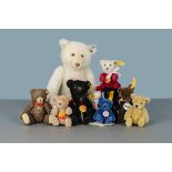 A Steiff Limited Edition Dicky teddy bear 1930, 5004 of 7000, 1992 (no box or certificate); eight