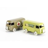 Quiralu Peugeot D4A Van Pair, first 'Ducretet Thomson', lime green body, in original box, second