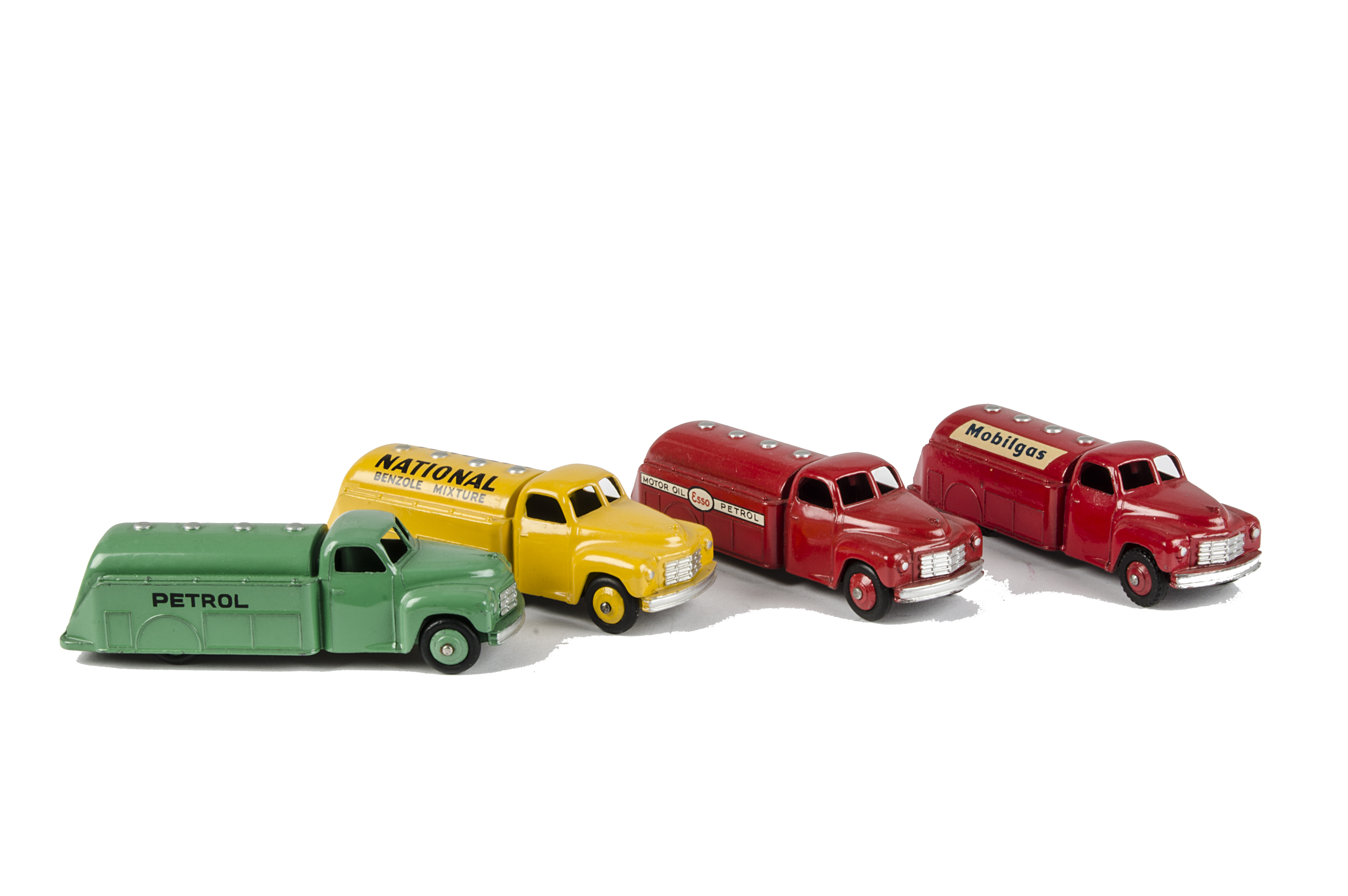 Dinky Toys Studebaker Petrol Tankers, 441 Mobilgas, 442 Esso, 30p Petrol, green body, 443