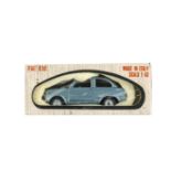 A Mebetoys A-1 Fiat 850, dark metallic turquoise body, brown interior, detailed cast hubs, in