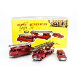 Dinky Supertoys Gift Set 957 Fire Service Set, comprising 555 Fire Engine, 956 Turntable Fire