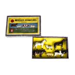 A Pre-War Hornby Series (Dinky) 2 Farmyard Animals, comprising 2a Horse (2), 2b Cow (2), 2c Pig,