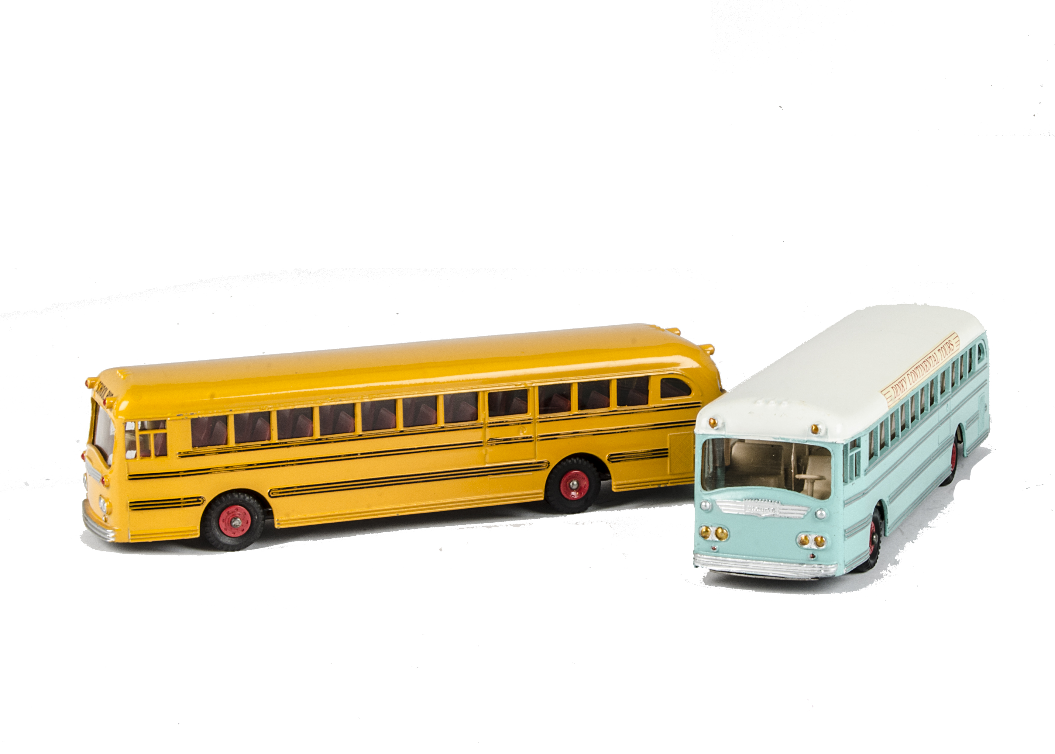 Dinky Toys 949 Wayne School Bus, 953 Continental Touring Coach, VG (2) THIS LOT ATTRACTS IMPORT