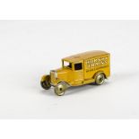 A Pre-War Dinky Toys 28a 'Hornby Trains' Delivery Van, type 1, yellow body, gold wash wheels,