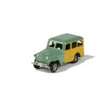 Gasquy Jeep Station Wagon, green body, yellow wood panelling, silver hubs, VG, cracks to front