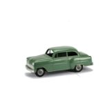 A Lion Car 1:45 Opel Record, pale green body, bare metal hubs, no glass, E, small chip to rear of